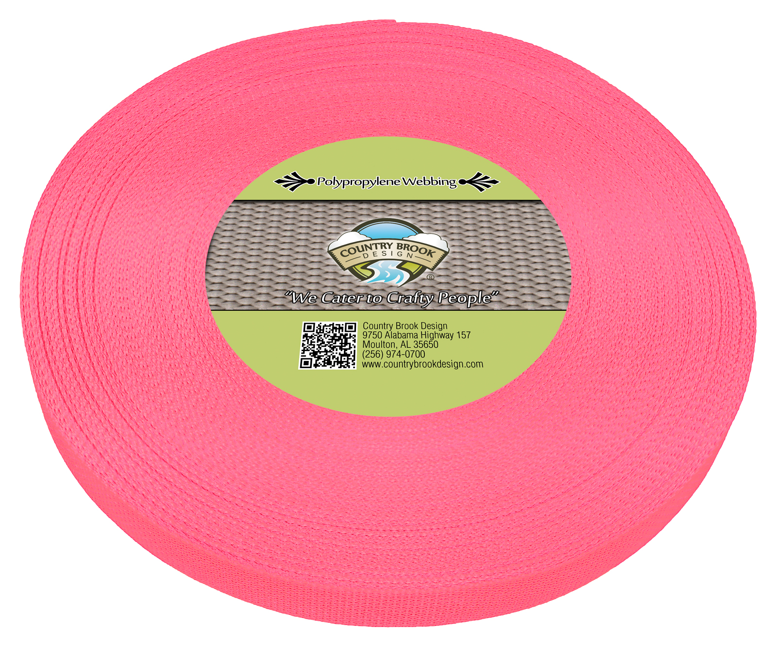 Country Brook Design® 1 Inch Pink Heavy Nylon Strap Webbing 50 Yards